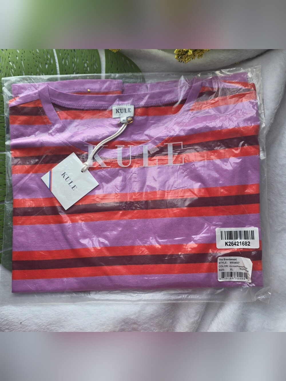 KULE Orchid Poppy Plum Multistripe Brentwood Shirt - XL - Picture 2 of 5